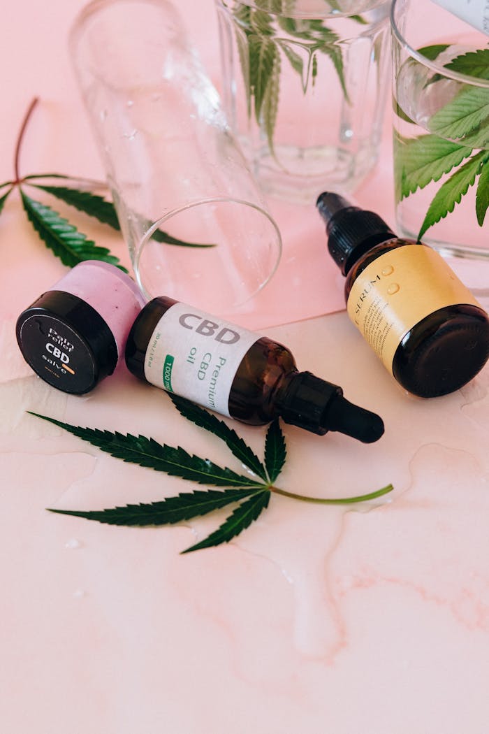 Close-up of an Assortment of CBD Products